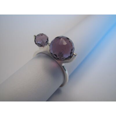 Ezüst lila köves gyűrű