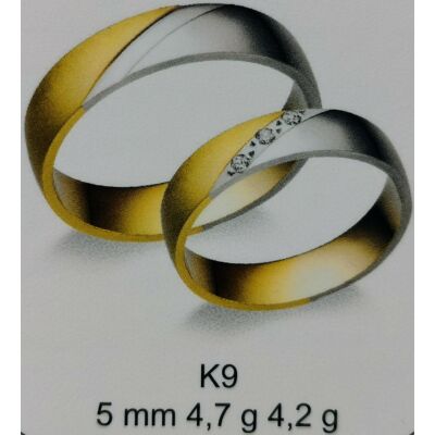 Sárga-fehér arany  karikagyűrűk