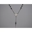 Ezüst rózsafüzér fekete swarovski kristályokkal