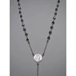 Ezüst rózsafüzér lila swarovski kristályokkal
