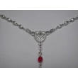 Ezüst rózsafüzér piros swarovski kristályokkal