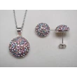 Ezüst swarovski medál és fülbevaló szett