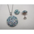 Ezüst swarovski medál és fülbevaló szett