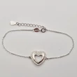 Ezüst cirkónia köves szív karkötő