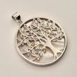 Ezüst cirkónia köves életfa medál gyöngyházzal