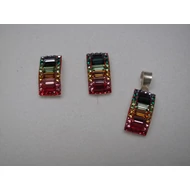 Ezüst swarovski kristályos medál és fülbevaló szett