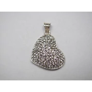 Ezüst szív medál swarovski kristályokkal