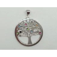 Ezüst swarovski köves életfa medál