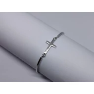 Ezüst modern karkötő kereszttel