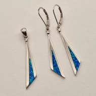 Ezüst opál köves medál és fülbevaló