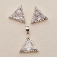 Ezüst cirkónia köves medál és fülbevaló