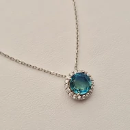 Ezüst színes cirkónia köves nyaklánc