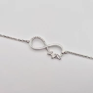 Ezüst cirkónia köves végtelen jeles karkötő