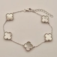 Ezüst gyöngyházas karkötő