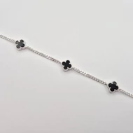 Ezüst divatos karkötő ónixal