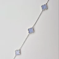 Ezüst divatos gyöngyházas  karkötő