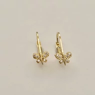 Sárga arany cirkónia köves pillangó fülbevaló