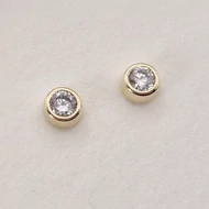 Sárga arany cirkónia köves fülbevaló