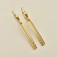 Sárga arany cirkónia köves lógós fülbevaló