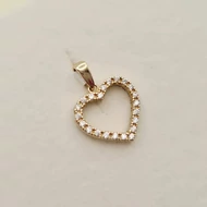 Sárga arany cirkónia köves szív medál