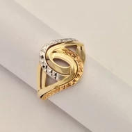 Sárga-fehér-vörös arany vésett gyűrű