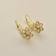 Sárga arany cirkónia köves fülbevaló