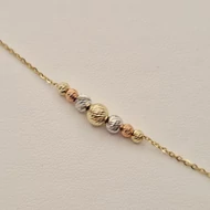 Sárga-fehér-vörös arany vésett karkötő