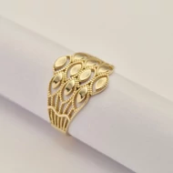 Sárga arany áttört mintás gyűrű