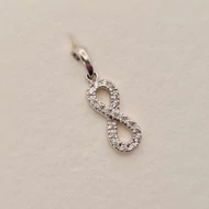 Fehér arany cirkónia köves végtelen jel medál