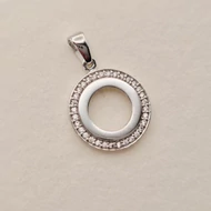 Fehér arany cirkónia köves medál