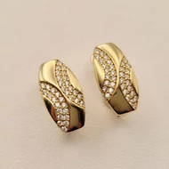 Sárga arany cirkónia köves fülbevaló