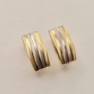 Sárga és fehér arany vésett fülbevaló