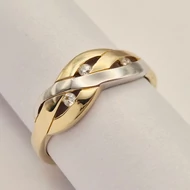 Sárga-fehér arany cirkónia köves gyűrű