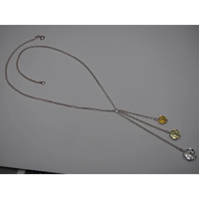 Ezüst gyöngyanker lánc swarovski kristályokkal