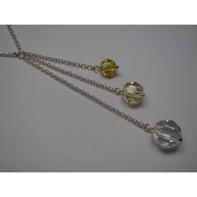 Ezüst gyöngyanker lánc swarovski kristályokkal