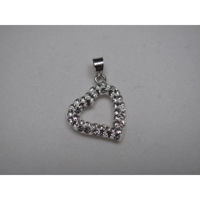 Ezüst swarovski köves szív medál