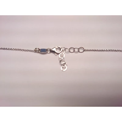 Ezüst nyaklánc színes swarovski köves medállal