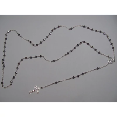 Ezüst rózsafüzér swarovski gyöngyökkel