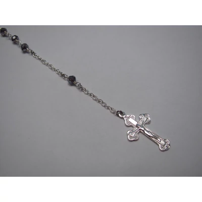 Ezüst rózsafüzér swarovski gyöngyökkel