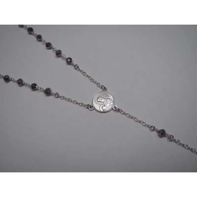 Ezüst rózsafüzér swarovski gyöngyökkel