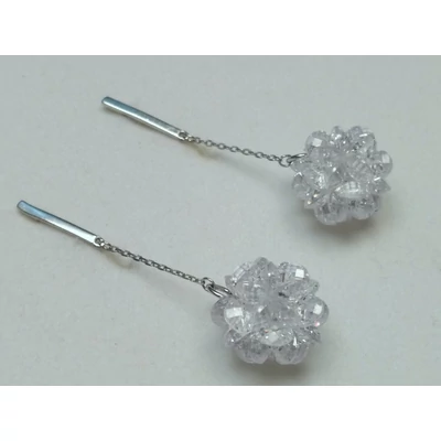 Ezüst swarovski köves fülbevaló