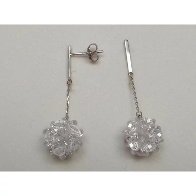 Ezüst swarovski köves fülbevaló