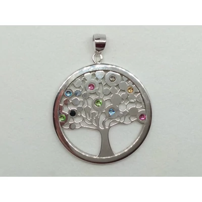 Ezüst swarovski köves életfa medál