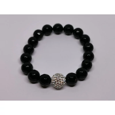 Ónix karkötő swarovski kövekkel