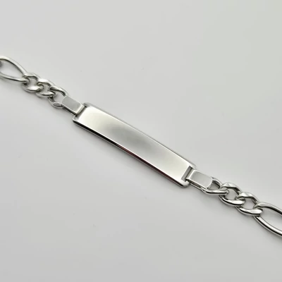 Ezüst férfi lapbetétes karkötő