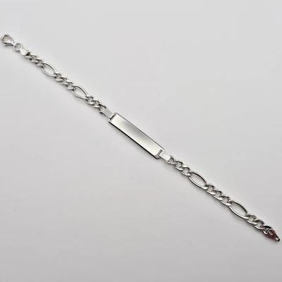 Ezüst férfi lapbetétes karkötő