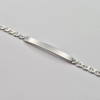 Ezüst férfi lapbetétes karkötő