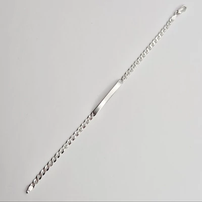 Ezüst férfi lapbetétes karkötő