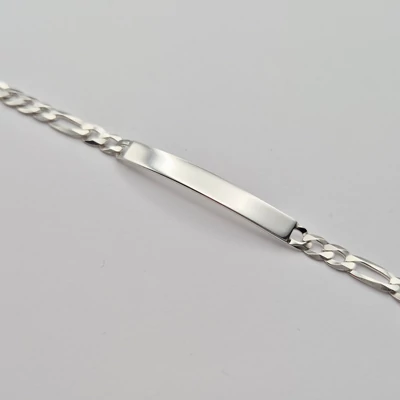 Ezüst férfi lapbetétes karkötő