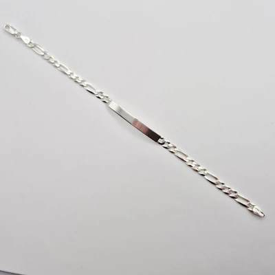 Ezüst férfi lapbetétes karkötő